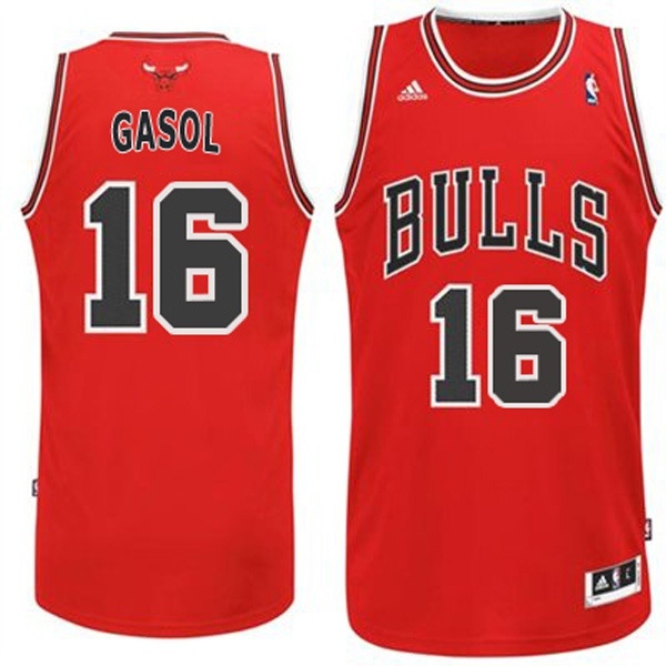 Youth Chicago Bulls 16 Pau Gasol Revolution 30 Swingman Road Red Jersey