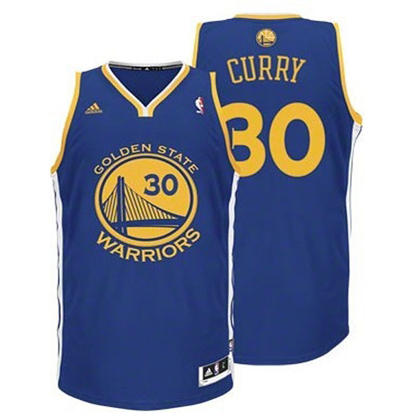 Youth Golden State Warriors 30 Stephen Curry Revolution 30 Swingman Road Blue Jersey