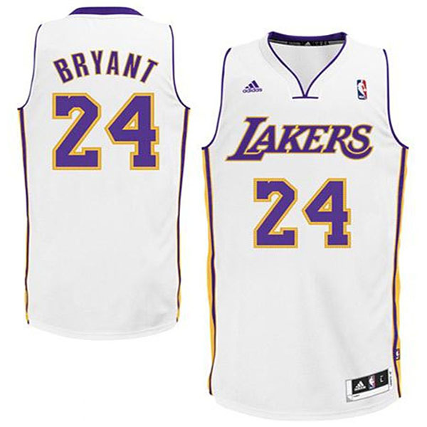 Youth Los Angeles Lakers 24 Kobe Bryant Revolution 30 Swingman Home White Jersey