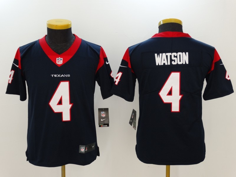 Youth  Houston Texans 4 J.J Deshaun Watson Blue 2017 Vapor Untouchable Limited Stitched Jersey