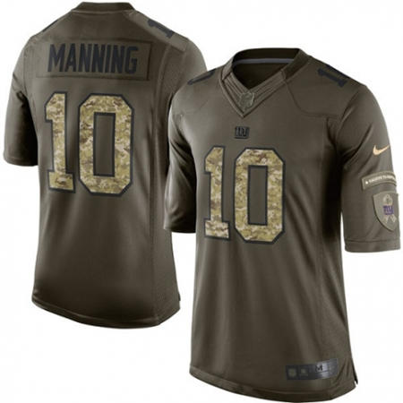 Youth  New York Giants 10 Eli Manning Limited Green Salute to Service NFL Jersey
