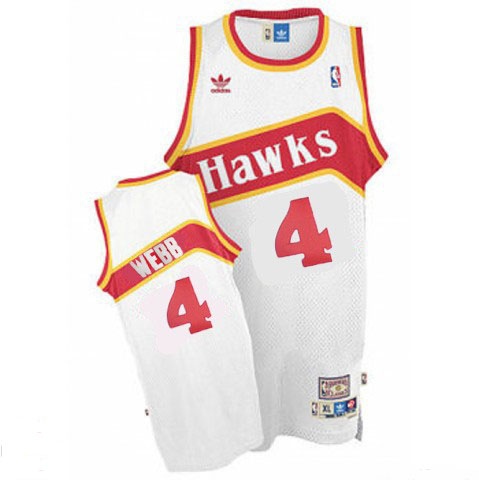 Atlanta Hawks #4 Spud Webb Soul Swingman White Jersey