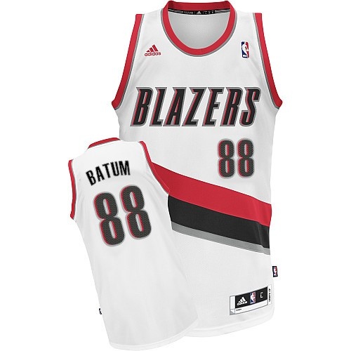 Portland Trail Blazers #88 Nicolas Batum Revolution 30 Home White Swingman Jersey