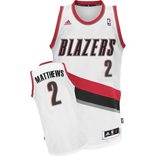 Portland Trail Blazers #2 Wesley Matthews Revolution 30 Swingman Home White Jersey