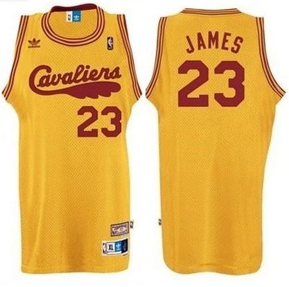 Cleveland Cavaliers #23 LeBron James 2009 Hardwood Classics Retro Yellow Jersey