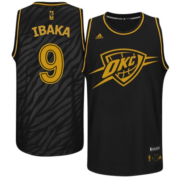 Oklahoma City Thunder #9 Serge Ibaka Precious Metals Fashion Swingman Black Jersey