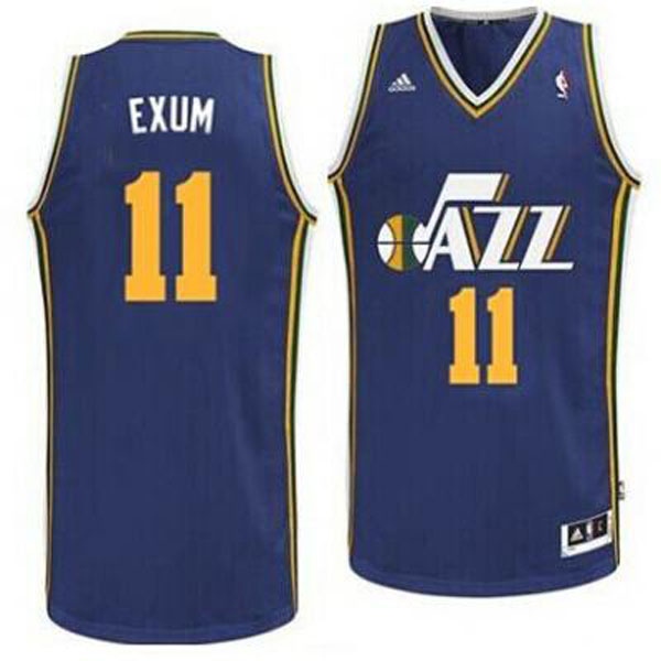 Utah Jazz #11 Dante Exum Revolution 30 Swingman Road Blue Jersey