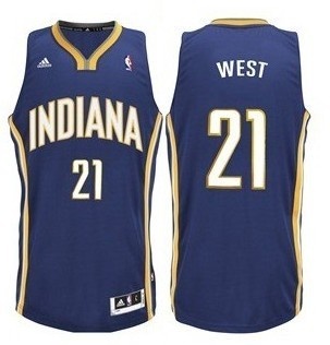 Indiana Pacers #21 David West Revolution 30 Swingan Blue Jersey