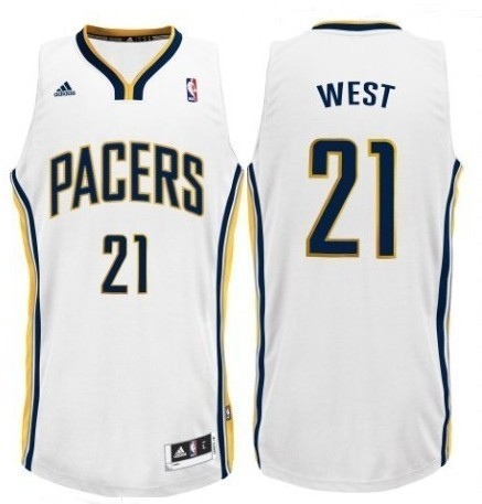 Indiana Pacers #21 David West Revolution 30 White Swingman Jersey