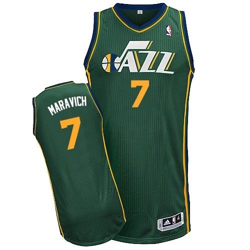 Pete Maravich Jazz #7 Revolution 30 Swingman Alternate Green Authentic Jersey