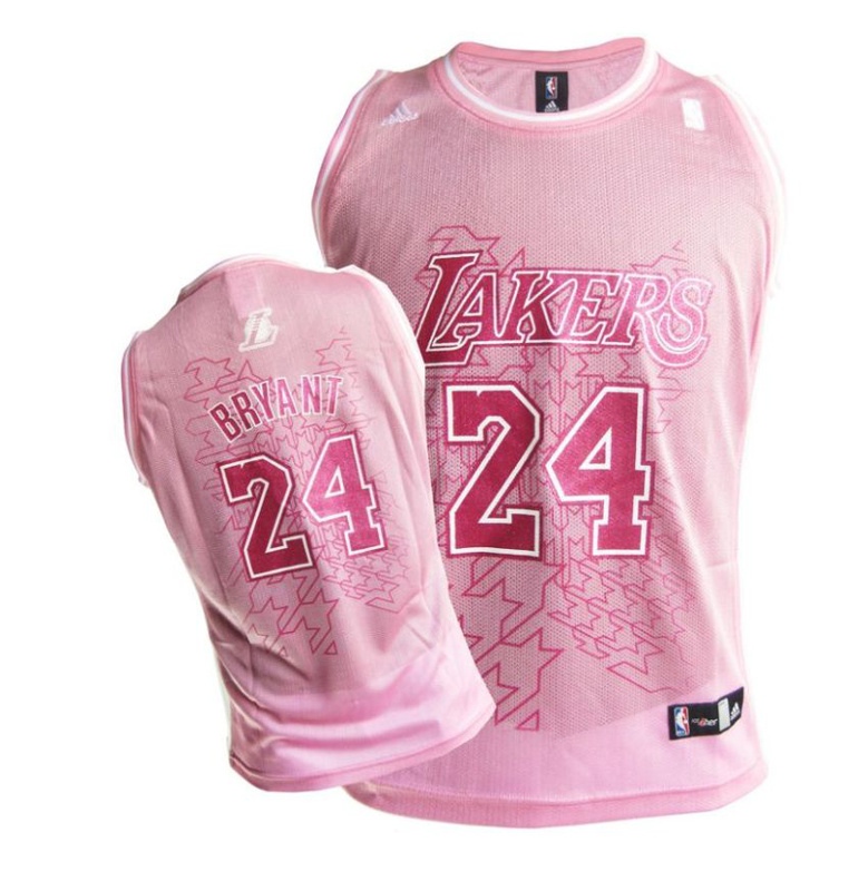 Los Angeles Lakers #24 Kobe Bryant Women Pink Jersey