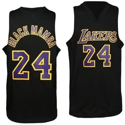 Lakers #24 Kobe Bryant Nickname Black Mamba Swingman Jersey