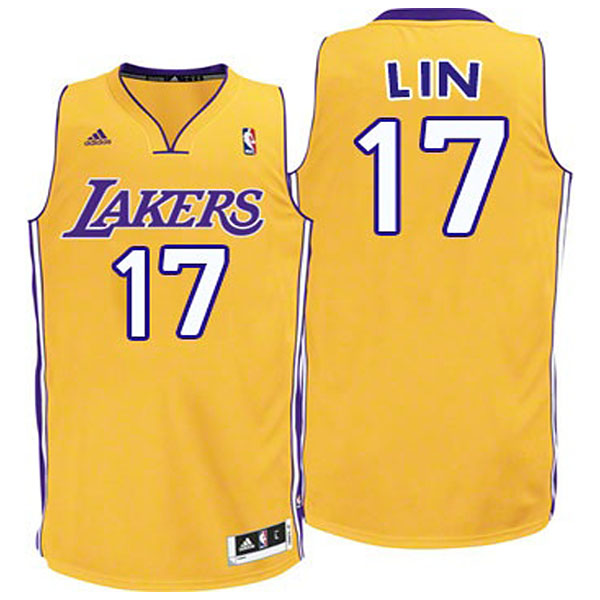 Youth Los Angeles Lakers #17 Jeremy Lin Revolution 30 Swingman Gold Jersey