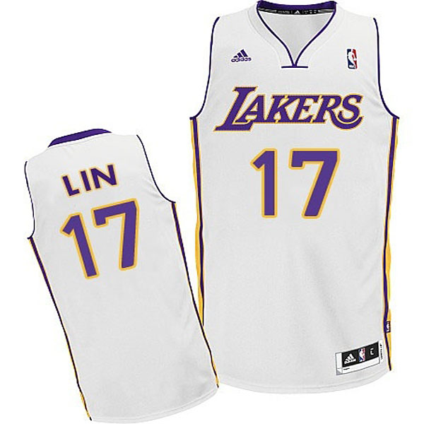 Youth Los Angeles Lakers #17 Jeremy Lin Revolution 30 Swingman White Jersey