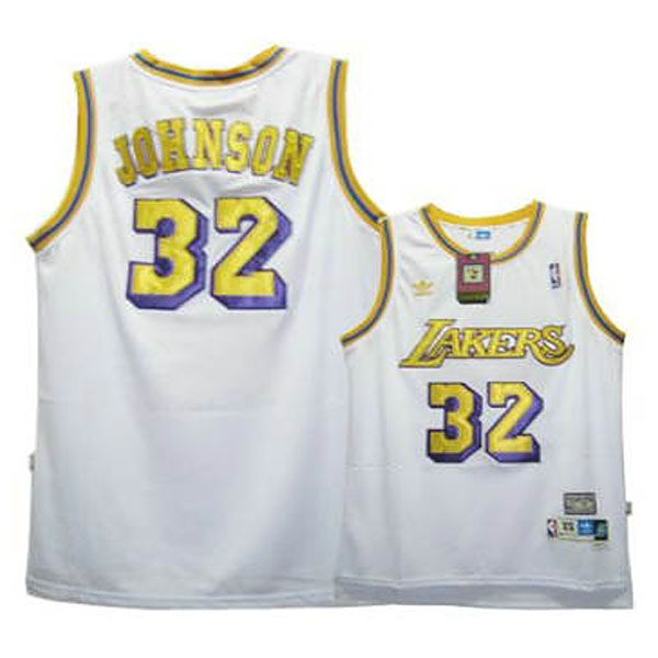 Youth Los Angeles Lakers #32 Magic Johnson White Jersey