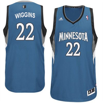 Minnesota Timberwolves #22 Andrew Wiggins Revolution 30 Swingman Road Blue Jersey