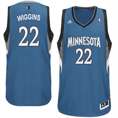 Minnesota Timberwolves #22 Andrew Wiggins Revolution 30 Swingman Road Blue Jersey