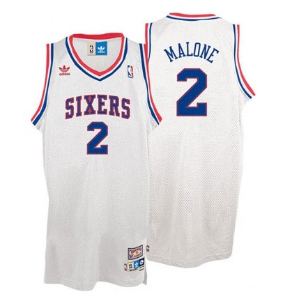 Philadelphia 76ers #2 Moses Malone Soul Swingman White Jersey