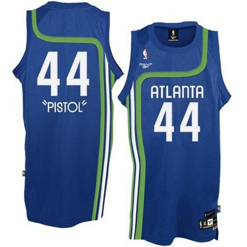 Hawks #44 Pete Maravich Light Blue 