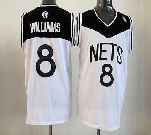 Nets #8 Deron Williams White Home Revolution 30 Stitched NBA Jersey