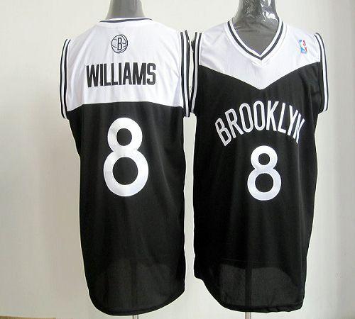 Nets #8 Deron Williams Black Road Revolution 30 Stitched NBA Jersey