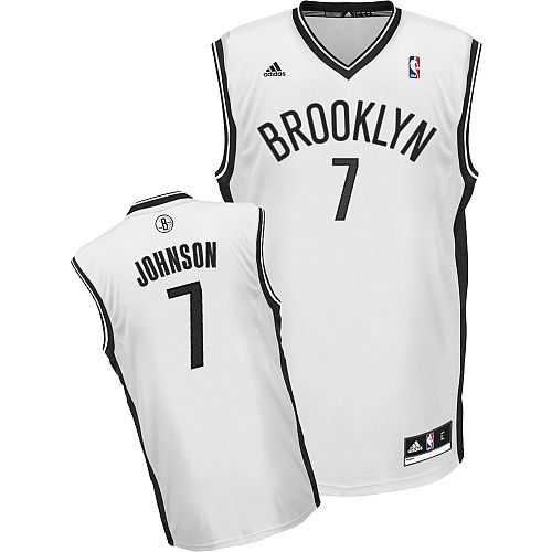Nets #7 Joe Johnson White Home Revolution 30 Stitched NBA Jersey