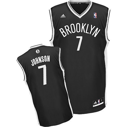 Nets #7 Joe Johnson Black Road Revolution 30 Stitched NBA Jersey
