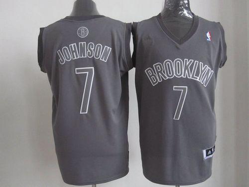 Nets #7 Joe Johnson Grey Big Color Fashion Stitched NBA Jersey