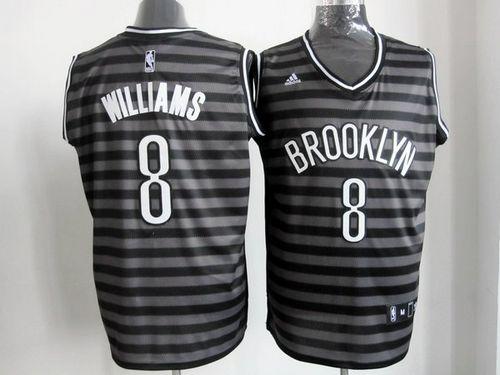 Nets #8 Deron Williams Black/Grey Groove Stitched NBA Jersey