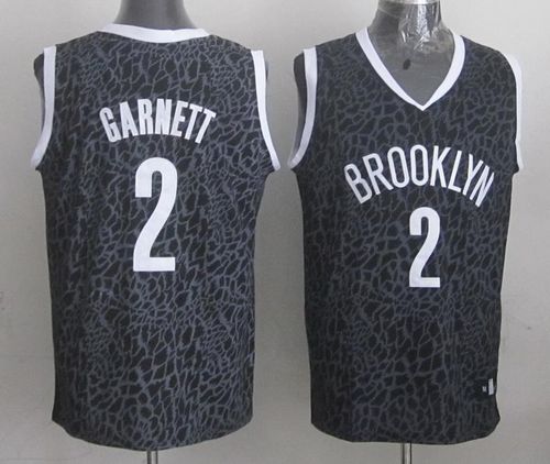 Nets #2 Kevin Garnett Black Crazy Light Stitched NBA Jersey