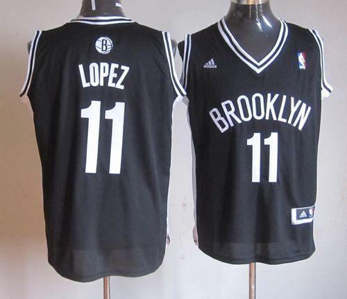 Nets #11 Brook Lopez Black Road Stitched NBA Jersey