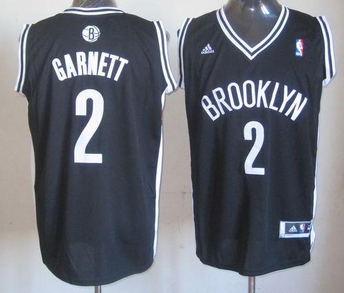 Revolution 30 Nets #2 Kevin Garnett Black Road Stitched NBA Jersey