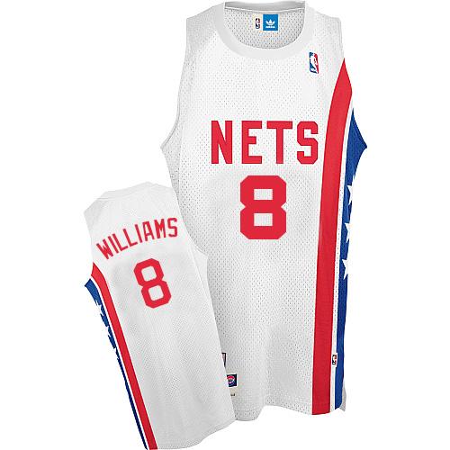 Nets #8 Deron Williams White ABA Hardwood Classic Stitched NBA Jersey
