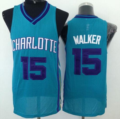 Revolution 30 Hornets #15 Kemba Walker Light Blue Stitched NBA Jersey