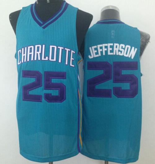 Revolution 30 Hornets #25 Al Jefferson Light Blue Stitched NBA Jersey