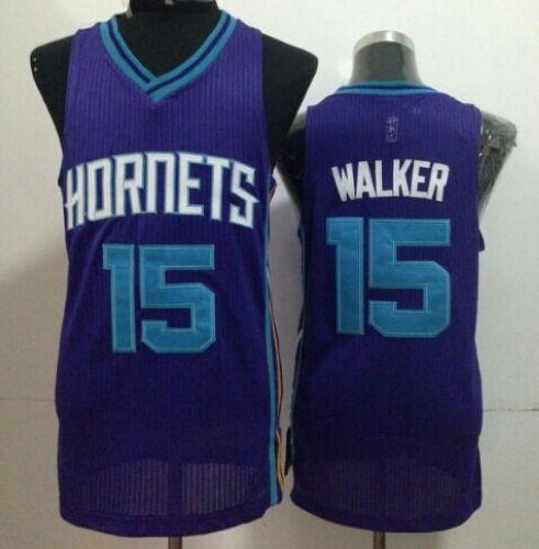 Revolution 30 Hornets #15 Kemba Walker Purple Stitched NBA Jersey