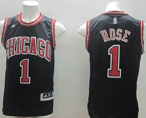 Bulls #1 Derrick Rose Stitched Black NBA Jersey