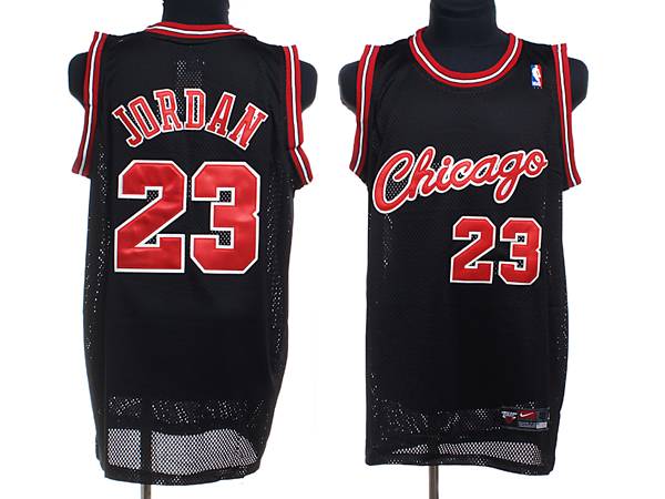 Bulls #23 Michael Jordan Stitched Black Crabbed Typeface NBA Jersey
