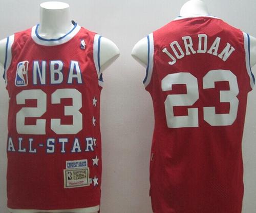 1992 All Star Mitchell And Ness Bulls #23 Michael Jordan Red Stitched NBA Jersey