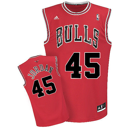 Bulls #45 Jordan Stitched Red NBA Jersey