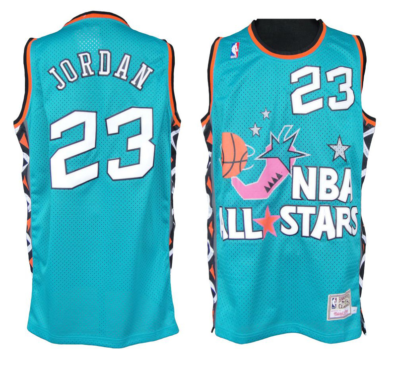 Mitchell and Ness Bulls #23 Michael Jordan Baby Blue 1996 All Star Stitched NBA Jersey