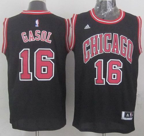 Revolution 30 Bulls #16 Pau Gasol Black Stitched NBA Jersey