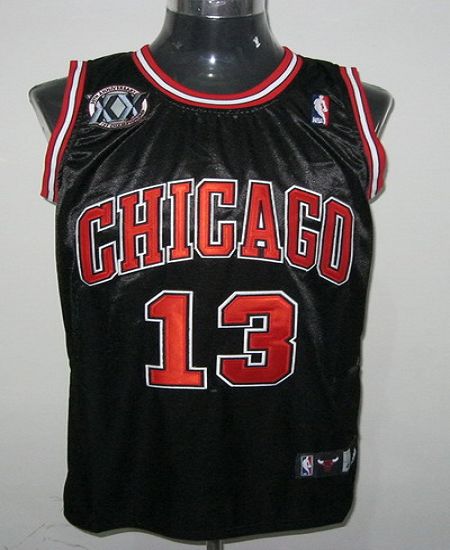 Bulls #13 Joakim Noah Black With 20TH Stitched NBA Jersey