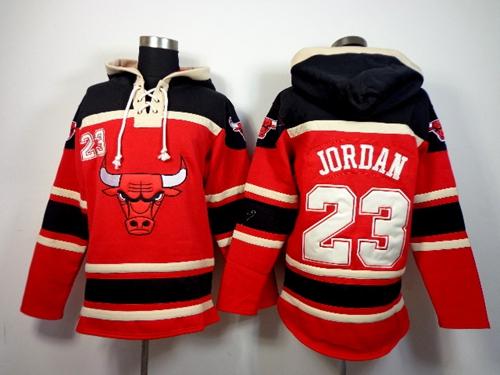 Bulls #23 Michael Jordan Red Sawyer Hooded Sweatshirt NBA Hoodie