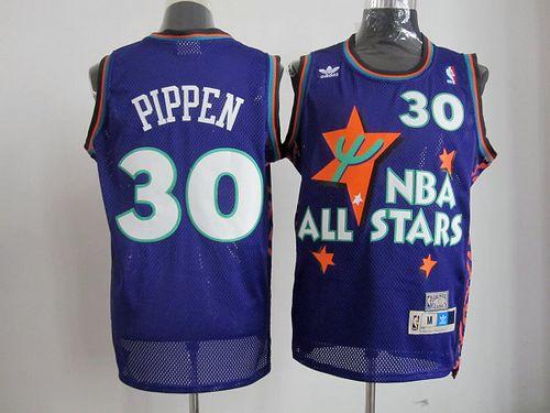 Bulls #30 Scottie Pippen Purple 1995 All Star Stitched NBA Jersey