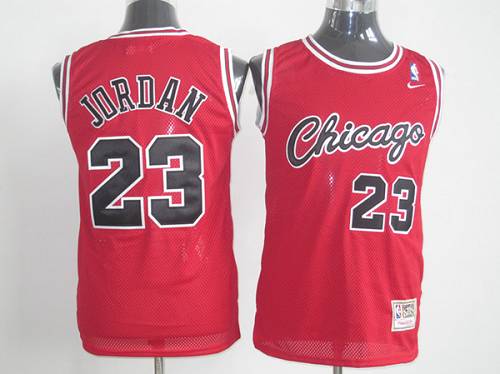 Bulls #23 Michael Jordan Red  Throwback Stitched NBA Jersey