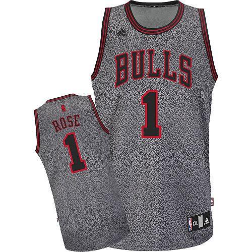 Bulls #1 Derrick Rose Grey Static Fashion Stitched NBA Jersey