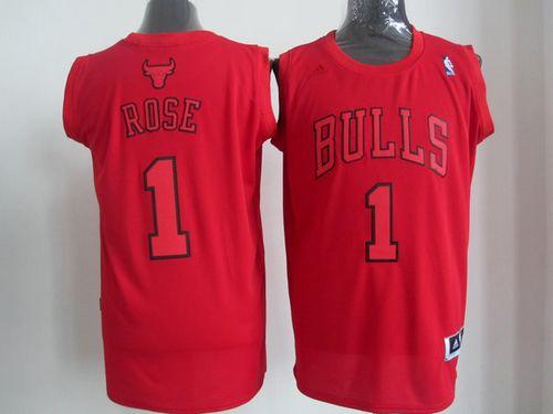 Bulls #1 Derrick Rose Red Big Color Fashion Stitched NBA Jersey