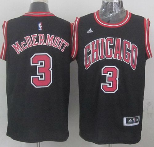 Revolution 30 Bulls #3 Doug McDermott Black Stitched NBA Jersey