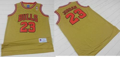 Bulls #23 Michael Jordan Gold 1997 Throwback Classic Stitched NBA Jersey
